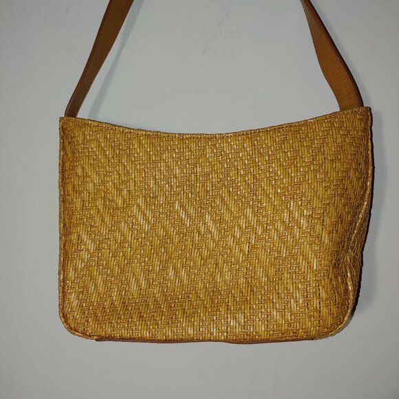 Fossil Basket Wave Woven Leather Handle Purse - Picture 5 of 12